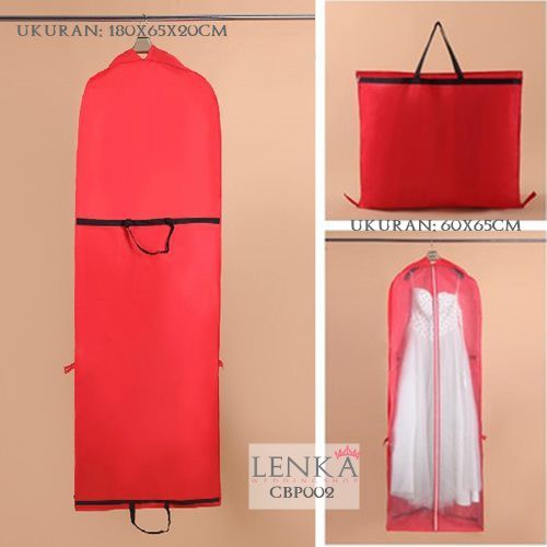 [BISA COD] TAS COVER GAUN DRESS WEDDING PENGANTIN PESTA MERAH CBP002