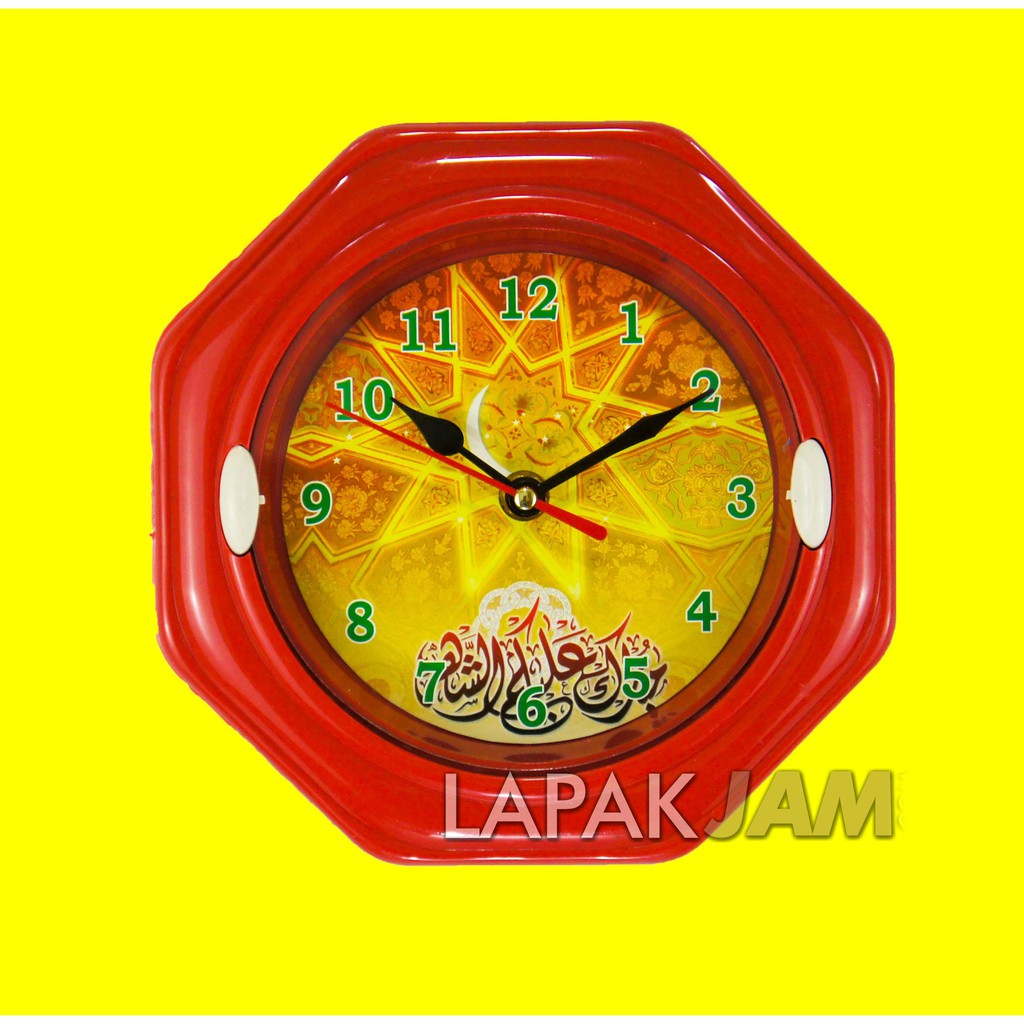 JAM DINDING JAM MEJA NAGOYA KALIGRAFI WARNA MERAH HIJAU BIRU BAGUS GARANSI FREE RETURN 6506
