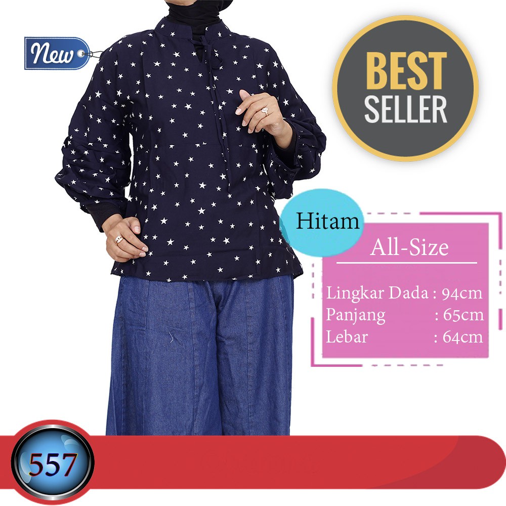 Baju Blouse Wanita Bahan Wolfis - Atasan Blouse Wanita Lengan Balon