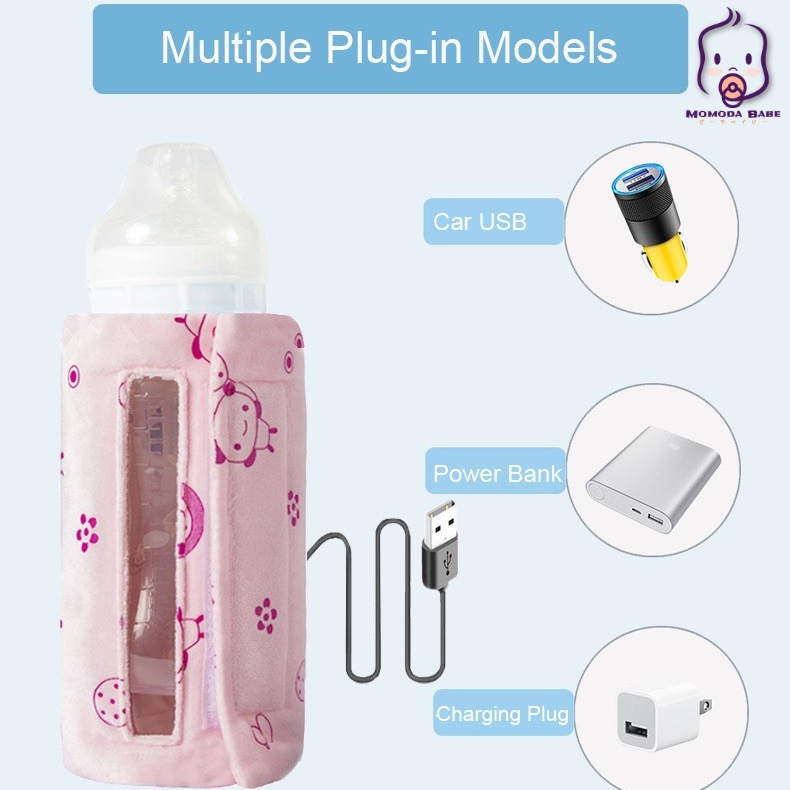 MOMO Penghangat Asi Botol Susu Bayi Warmer Pemanas Botol Susu Portable Dengan USB Untuk Outdoor Bottle Warmer Portable