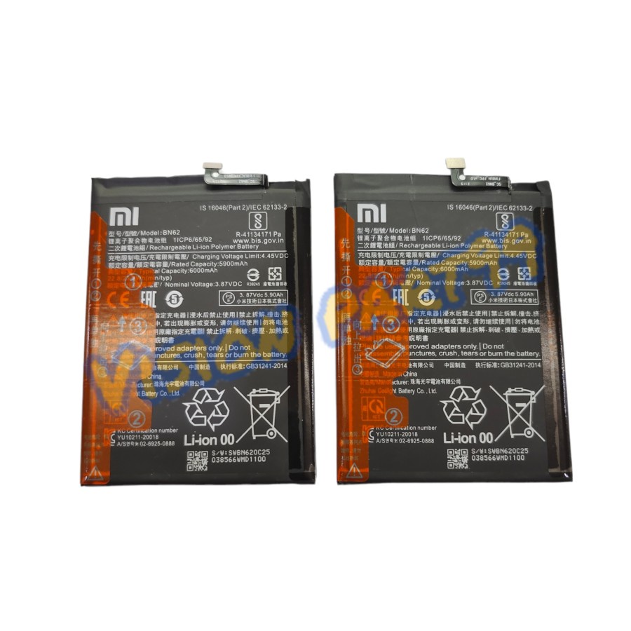 BATERAI BATERE BATTERY XIAOMI POCO M3 - REDMI 9T BN62 BN 62 BN - 62 ORIGINAL