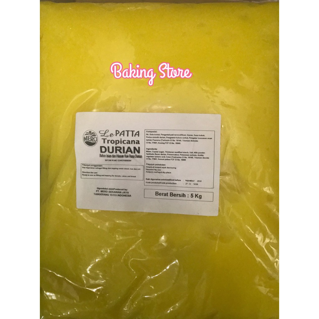 Selai Selai Durian Lepatta 5kg - Gosend Only!!!