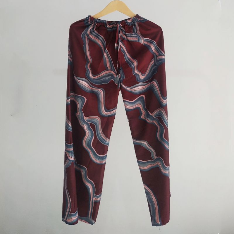 KULOT WANITA MODEL VANESSA | CELANA PANJANG RAYON KEKINIAN | HIGH WAIST BALI MODEL SPIRULINA VANESA FUJI-Maroon