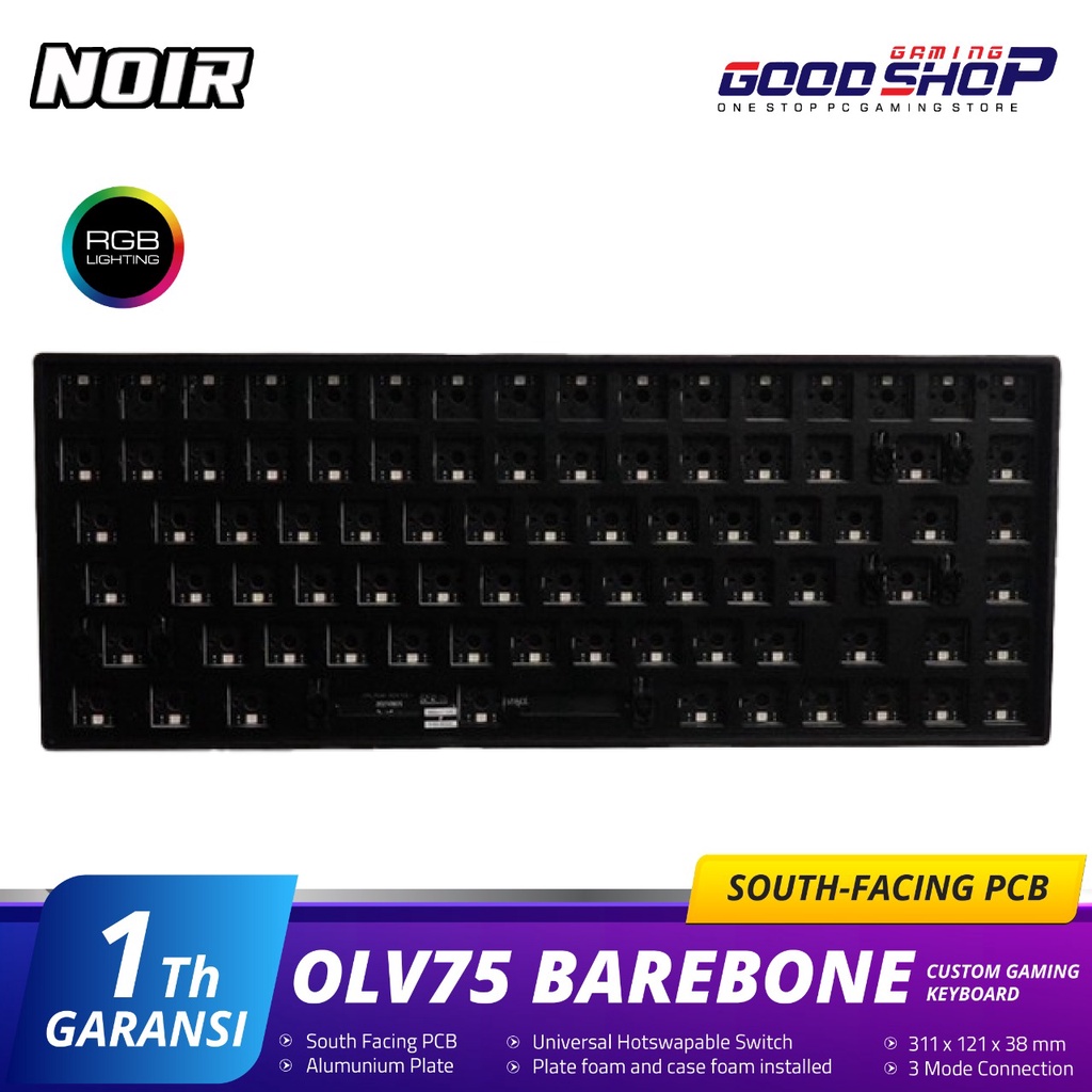 Noir OLV75 Barebone - 75% Wireless Barebone Keyboard