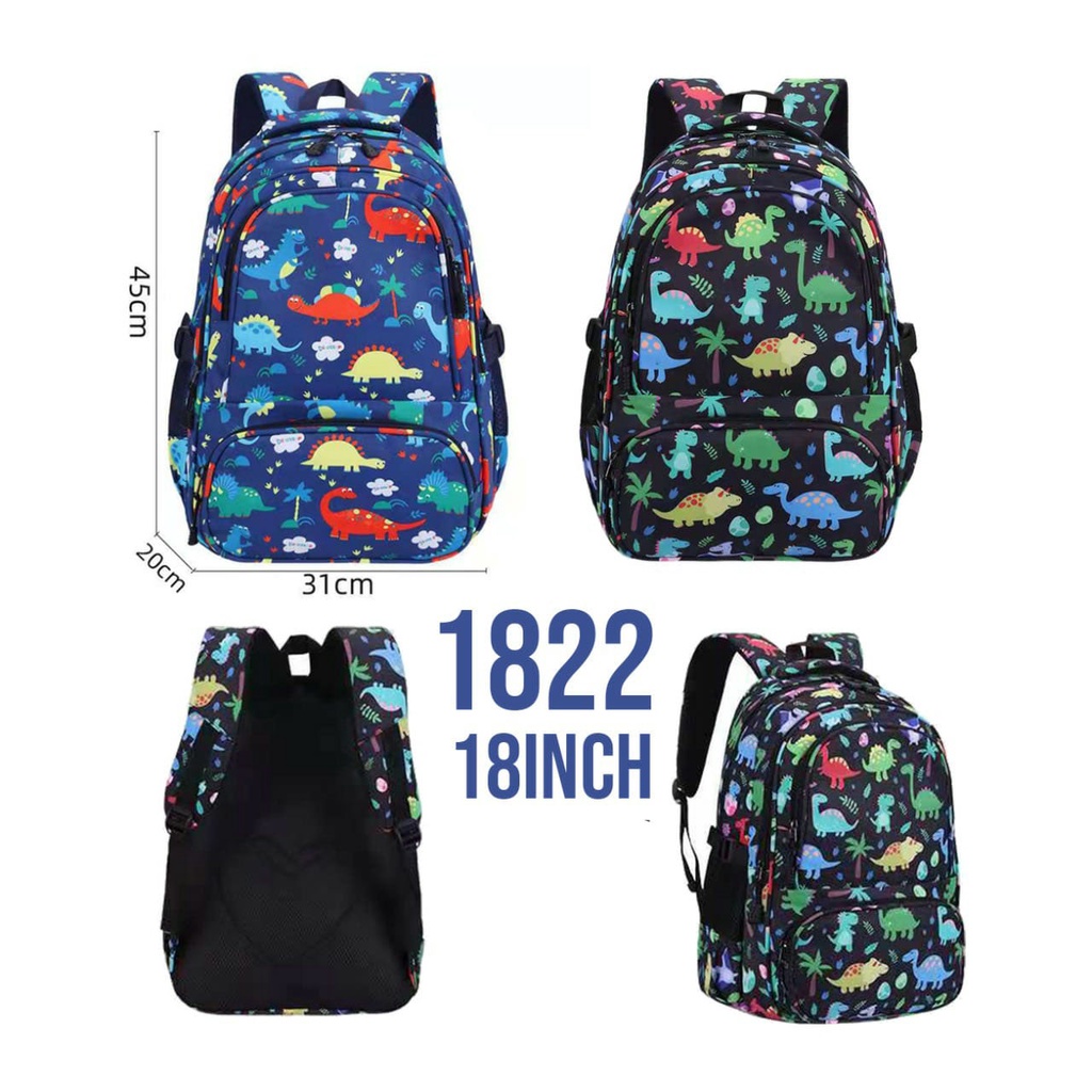 RANSEL BACKPACK SD / REMAJA TAS ANAK SEKOLAH GAMBAR DINO DINOSAURUS Dan KUDA PONY AJAIB UKURAN BESAR 17inch