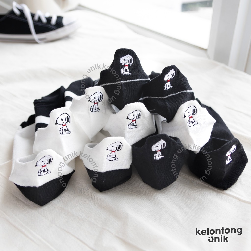 SNOOPY POLOS - Kaos Kaki Pendek Semata Kaki/ Kaos Kaki Ankle Dewasa Wanita-3