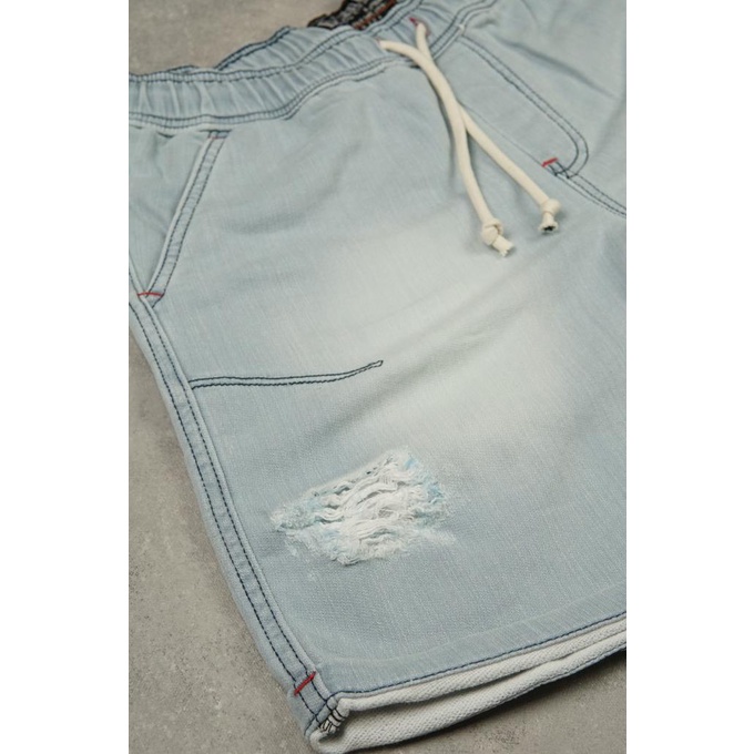 Terfavorite Original Celana Pendek Jeans Pria , Jeans Levis Pria , Celana Denim Wash -Sobek - Biru