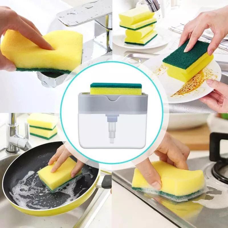 [JUALSEMUA18](43)DISPENSER SABUN KITCHEN SOAP PUMP FREE SPONGE SABUN SERBAGUNA TERMURAH