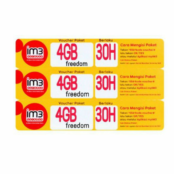 SALE [KOMP & AKSE] voucher Indosat freedom 4GB 30hari