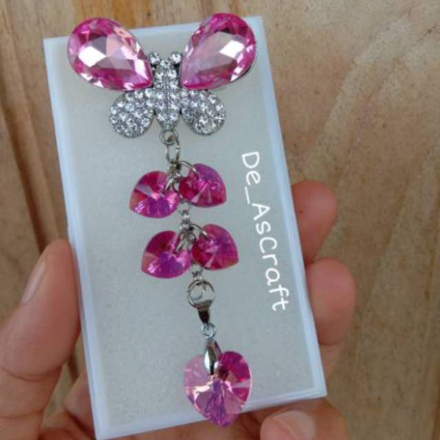 Bros dagu Swarovski Original kepala bros kupu
