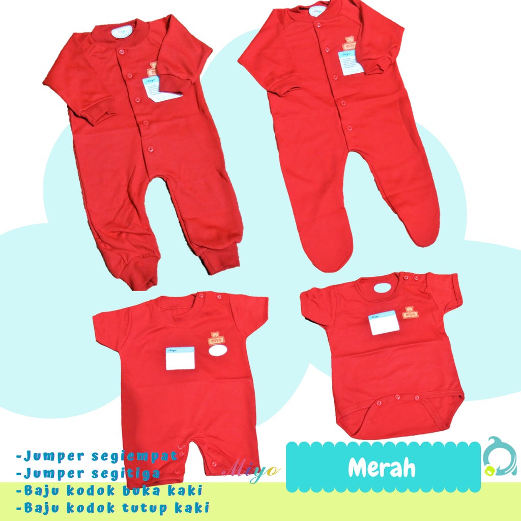 MIYO Baju Kodok Tutup | Buka Kaki | Jumper | Romper Putih Size Newborn (1 pcs)