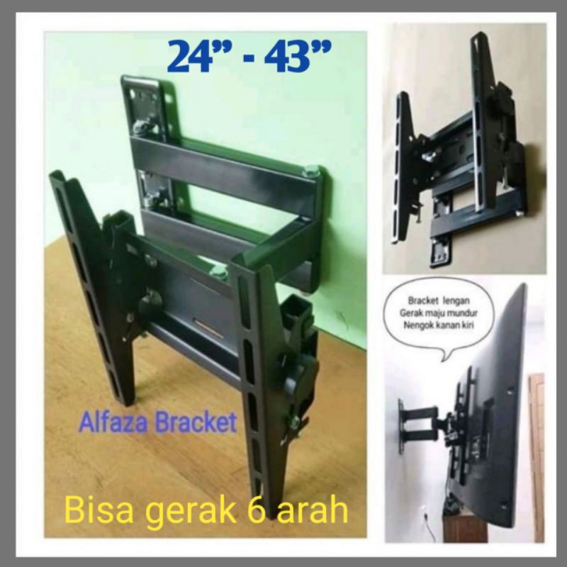 Bracket/Breket tv Swifle LED LCD TV 43&quot; 52&quot; 40&quot; 36&quot; 32&quot; 29&quot; 24&quot; 21&quot; Bisa gerak segala arah