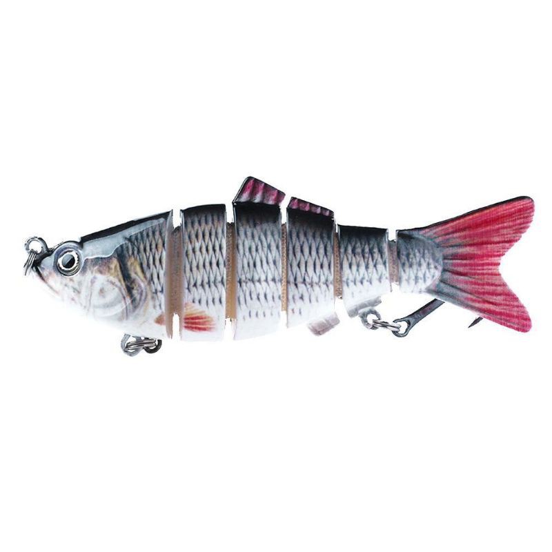 Umpan Pancing Crankbait 6 Segmen Ukuran 10cm dengan 2 Kail