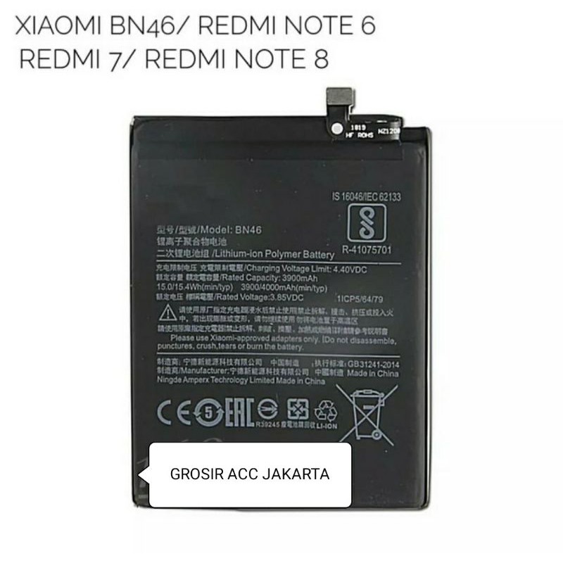 BATERE BATERAI BATTERY BATRE XIAOMI REDMI NOTE 6 PRO XIAOMI NOTE 6 PRO REDMI NOTE 6 BN46