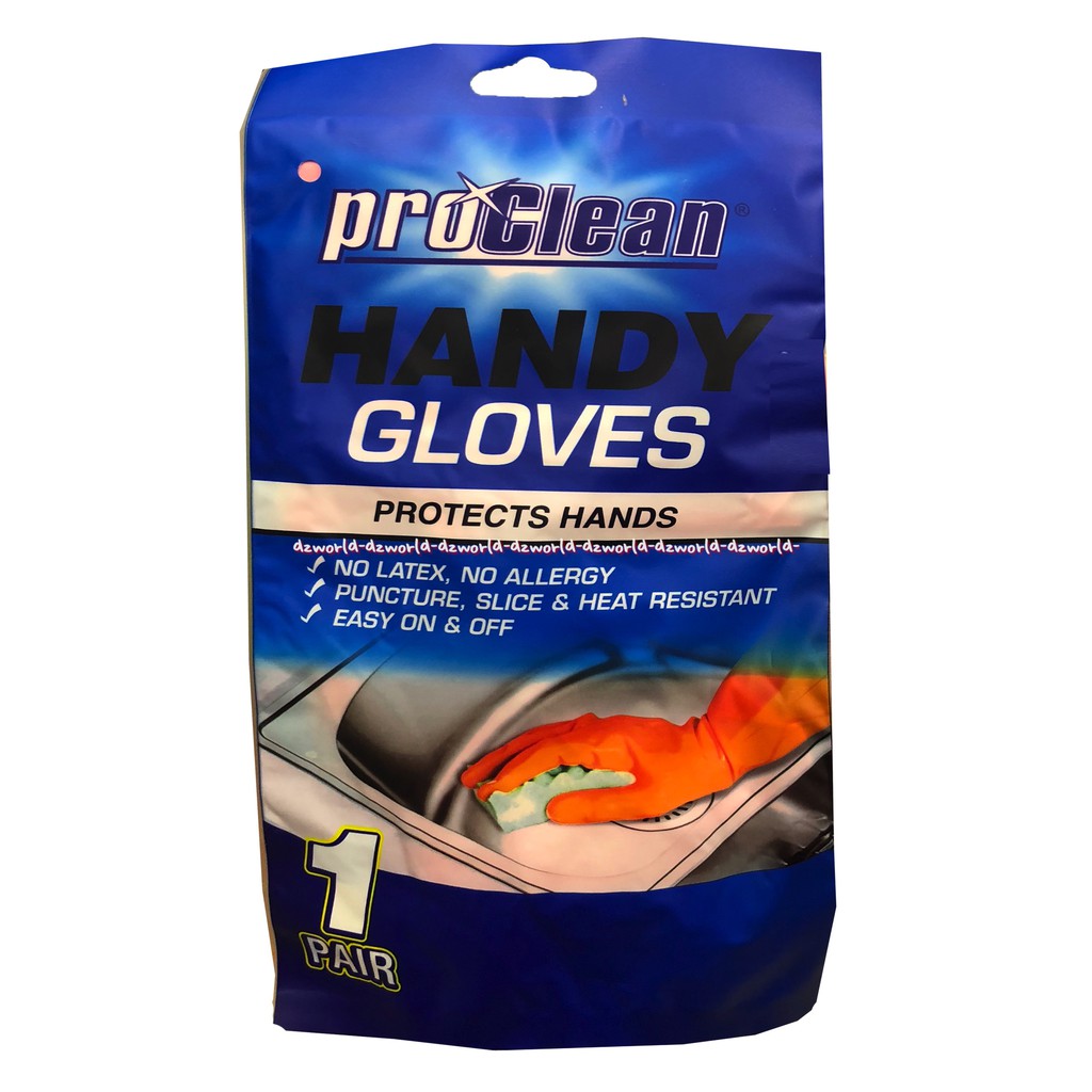 Proclean Handy Gloves Sarung Tangan Pro Clean 1 Pasang Sarung Tangan Karet Pro Clean Warna Orange