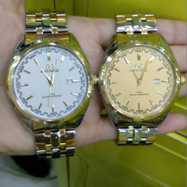 JAM TANGAN PRIA MIRAGE-8271 KOMBI GOLD