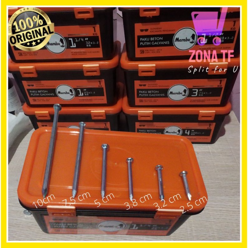 paku beton satuan / paku beton galvanis / paku beton marabu/ paku / paku beton eceran