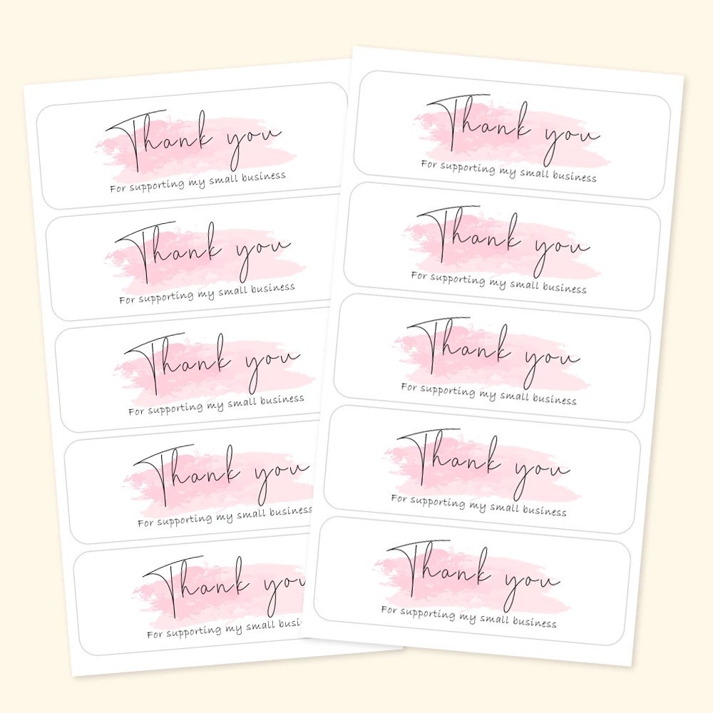 120 Pcs/Roll Pink Stiker &quot;Terima Kasih Atas Pesanan Anda&quot; untuk Mendukung Label Dekorasi Paket Bisnis Anda