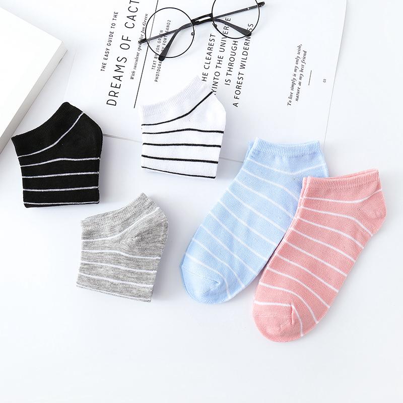  Kaos  Kaki Low Cut Motif  Garis  Bahan  Katun Breathable untuk 