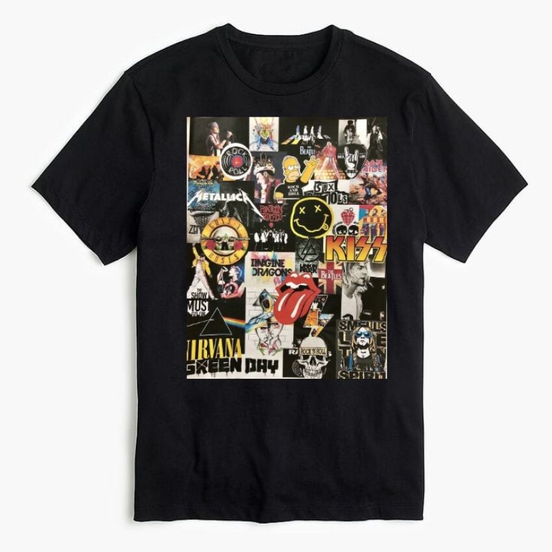 Kaos band | Baju Hitam Pria Wanita | T-shirt Band Rock | illustration/Cattun 30s/streetwear bandung 