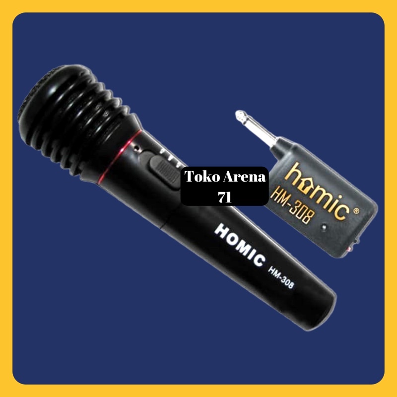 Microphone Mic HOMIC Double Wireless HM-308 HM308 VHF Series