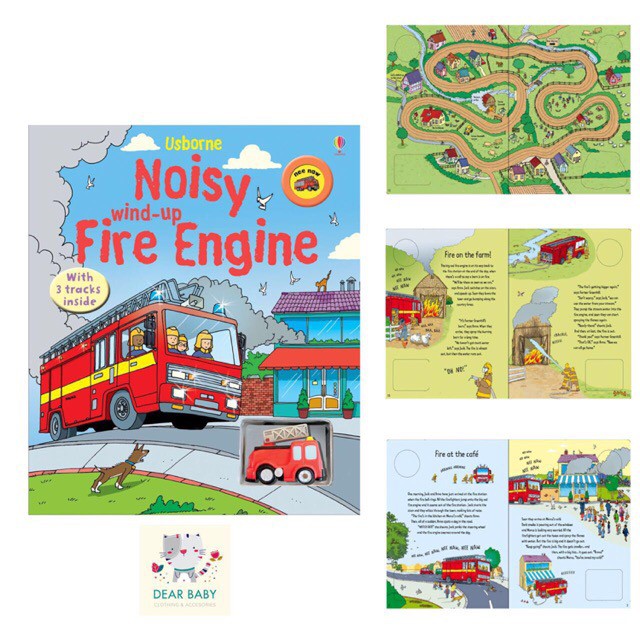 BY-2122 Usborne Wind Up Noisy Fire Engine (Buku Edukasi Import Anak) Murah