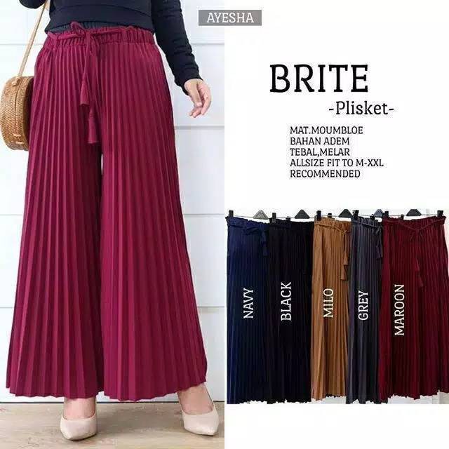  CELANA  KULOT PLISKET  IKAT TALI  PINGGANG BASIC HYGET GRADE 