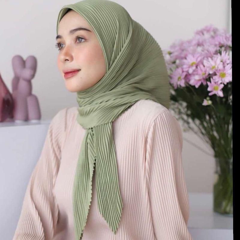 HIJAB SEGI EMPAT PLISKET LIDI TERBARU TERMURAH HIGH QUALITY ( COD)