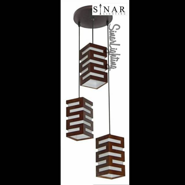 Lampu hias gantung minimalis kayu 679/3