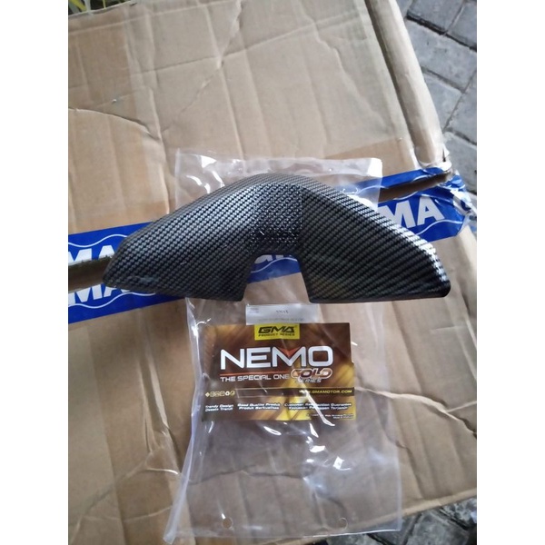 Garnish Stang Nmax Karbon Hitam Merk Nemo/Garnis Variasi Stang Stir Carbon Hitam Merk Nemo