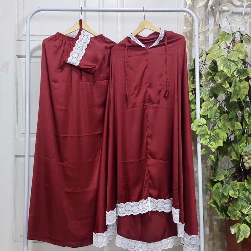 Mukena Travelling silky Polos Premium