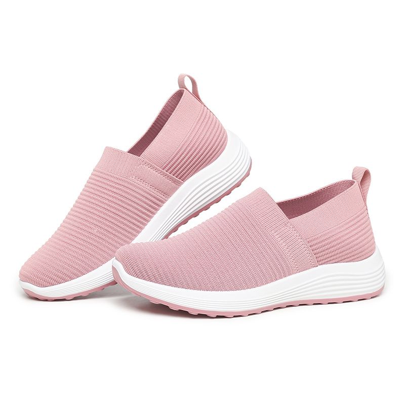 [GROSIR][COD] SEVEN_DAY SEPATU RAJUT SLIP ON WANITA OLAHRAGA TANPA TALI SPORT SHOES PINK A-667