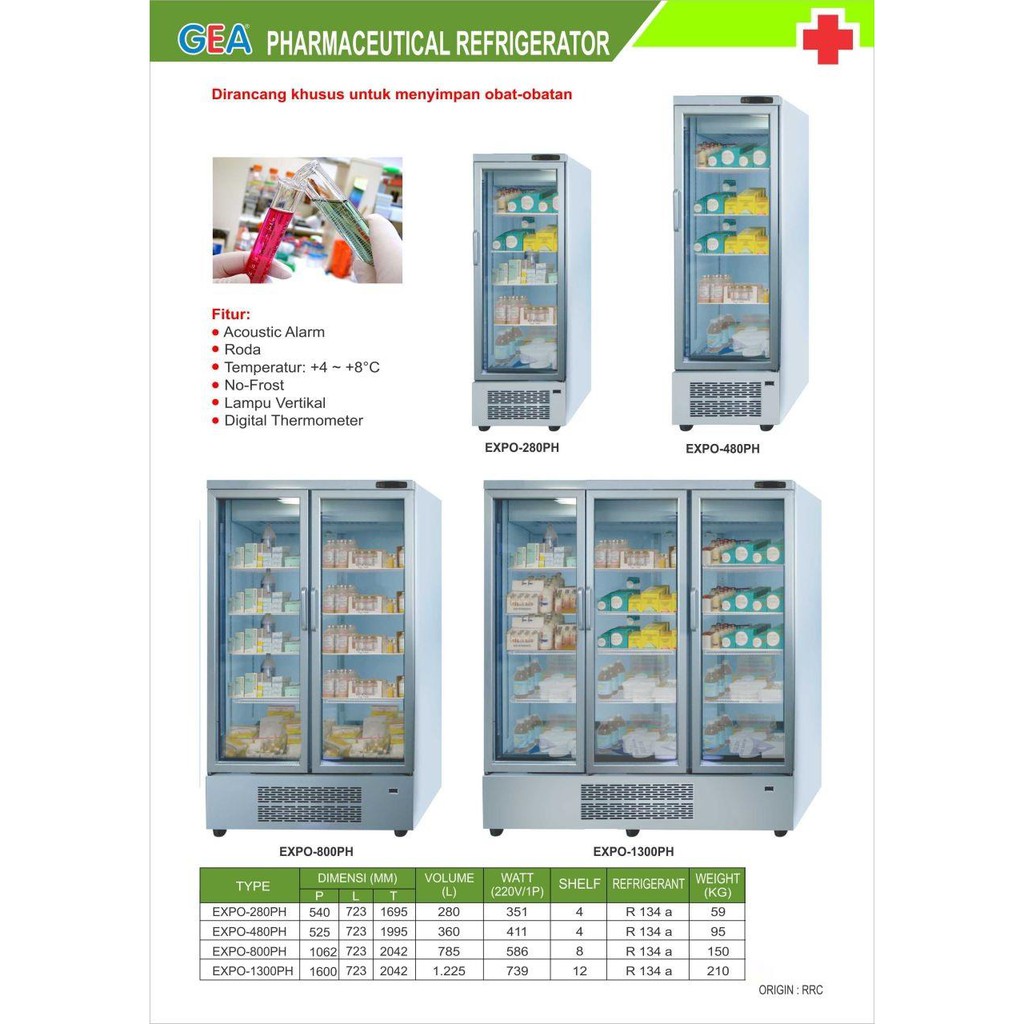 Showcase GEA / Pharmaceutical Refrigerator EXPO280PH / Penyimpan Obat Obatan EXPO-280PH