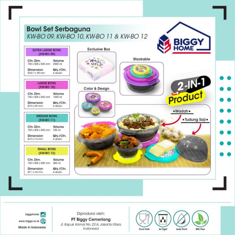 Mangkok bowl set plastik / Pavia bowl set biggy