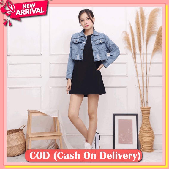 Jaket Jeans Wanita Oversize Jacket Jins Levis Cewek Remaja Import Ed [Jaket Jeans Live Love Bc]J Hop