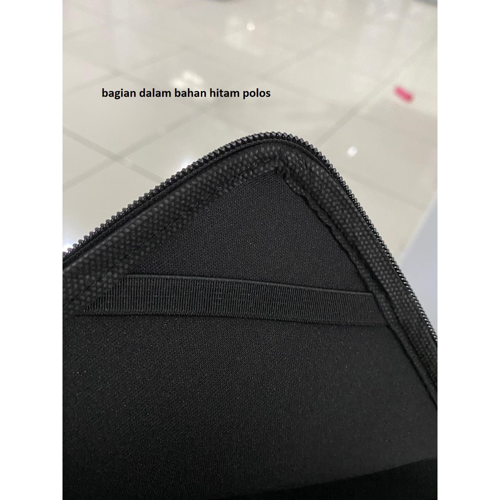 Tas laptop softcase/ sleeve case hitam polos MOHAWK code BN02 resleting full dan resleting tidak full size 10, 13, 14, 15, 17 Inch