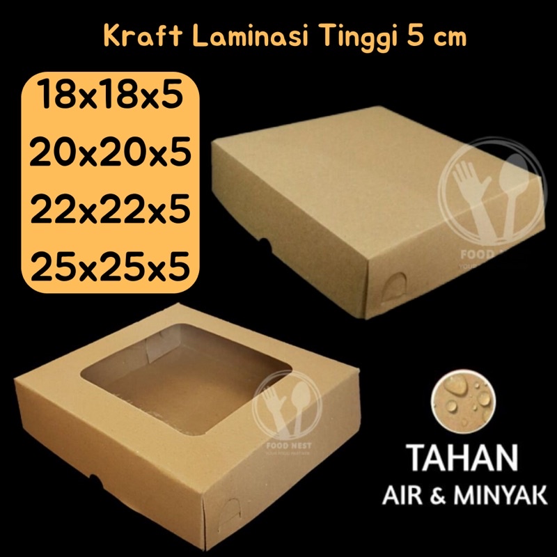 20X20X5 22X22X5 25X25X5 BOX PIZZA KRAFT WINDOW JENDELA LAMINASI DUS KRAFT LAMINASI DUS PIZZA DUS ROTI SOBEK DUS ROTI KASUR DUS BROWNIES BOX BRONIS POTONG KRAFT COKLAT LAMINASI JENDELA KOTAK DUS 20X20 DUS 22X22 DUS 25X25 KARDUS MURAH KARDUS KUE KARDUS NASI