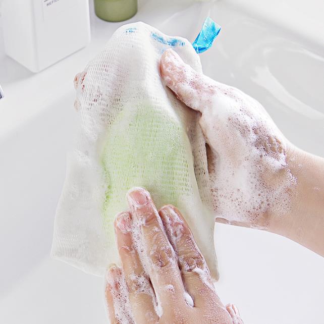 Kantong Pembuat Busa Sabun Jaring Batang Foam Shower Soap Mandi Bath Wajah Halus Bersih