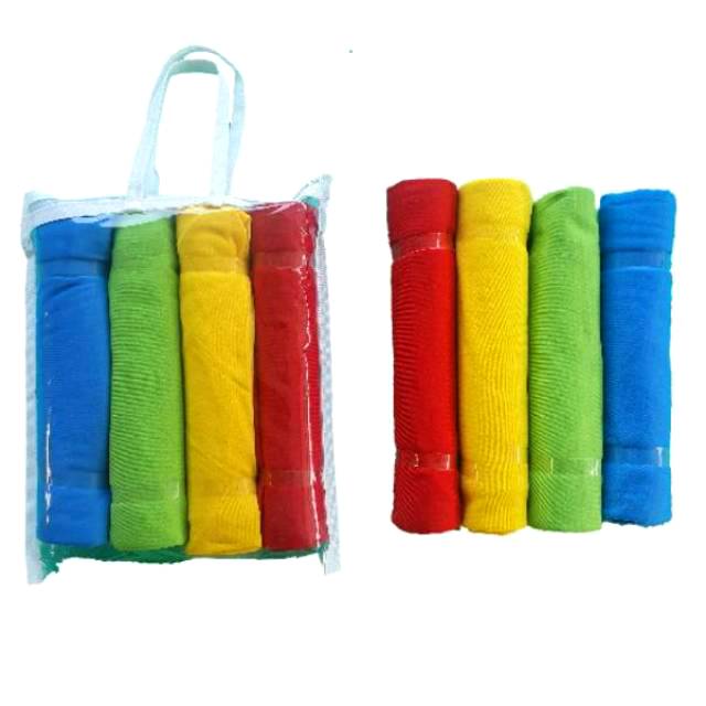 Bedong bayi polos rainbow (4pcs) 100x90 + Tas