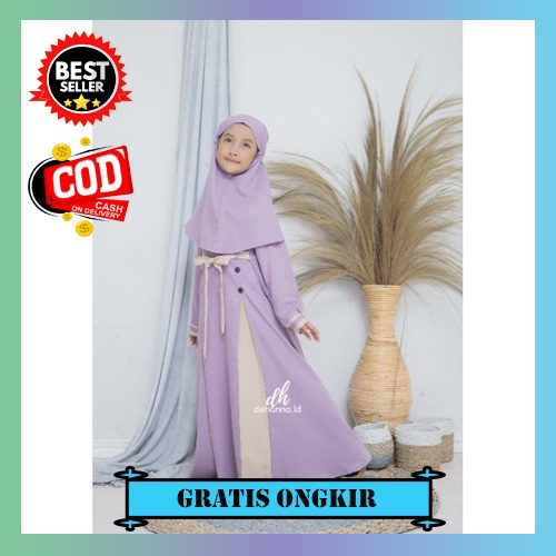Fashion Busana Pakaiain Baju Muslim Gamis Anak Remaja Tanggung Perempuan 3 - 12 Tahun Kasual Casual 