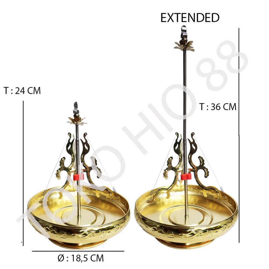 Tempat Bakar Hio Lilit Piring Dupa Lingkar Coil Incense Bahan Kuningan bagus Bisa extended di panjang dan di pendek