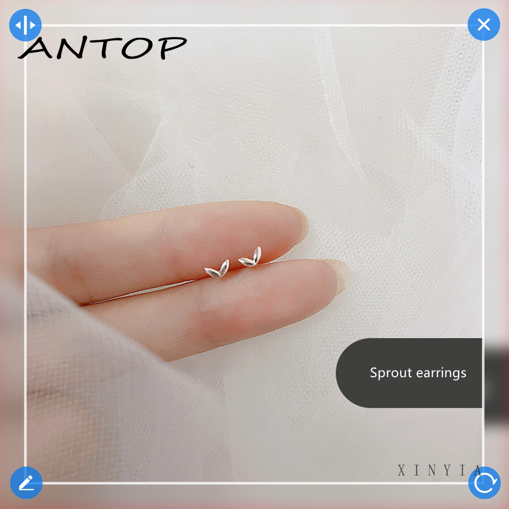 18K Emas anting korea Anting Tusuk untuk Wanita Aksesoris Fashion ANTOP