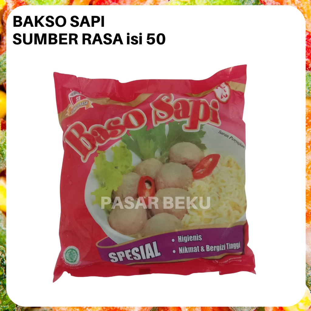 

(Khusus AREA SUMBAR) Bakso Sumber Rasa 500gr Isi 50 Pasar Beku Frozen Food Padang