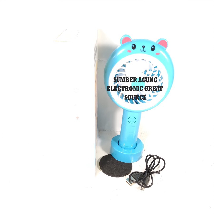 Kipas Mini Karakter Lucu Beruang Panda Bear Mini Fan USB Lampu LED Dud