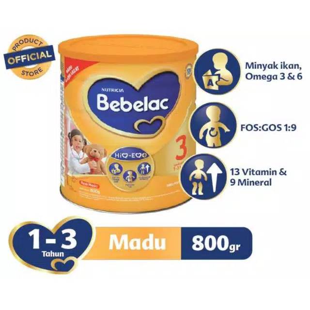 BEBELAC 3  MADU/VANILLA KALENG 800gr dan BEBELAC 3 GOLD VANILLA 700gr