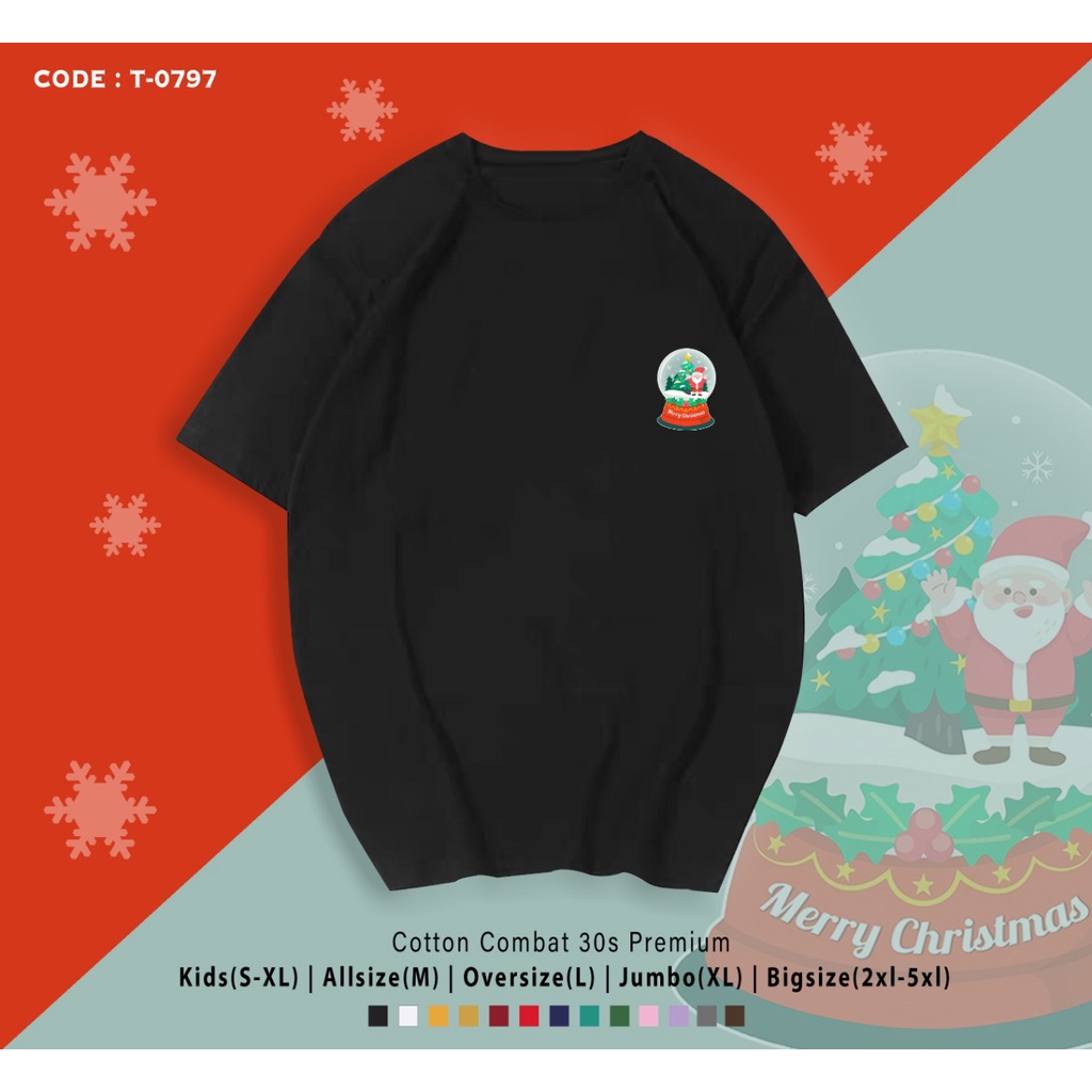 FREE CUSTOM NAMA - T-SHIRT / KAOS CUSTOM NATAL TERMURAH / SANTA BALL / KADO UNIK XMAS TEE