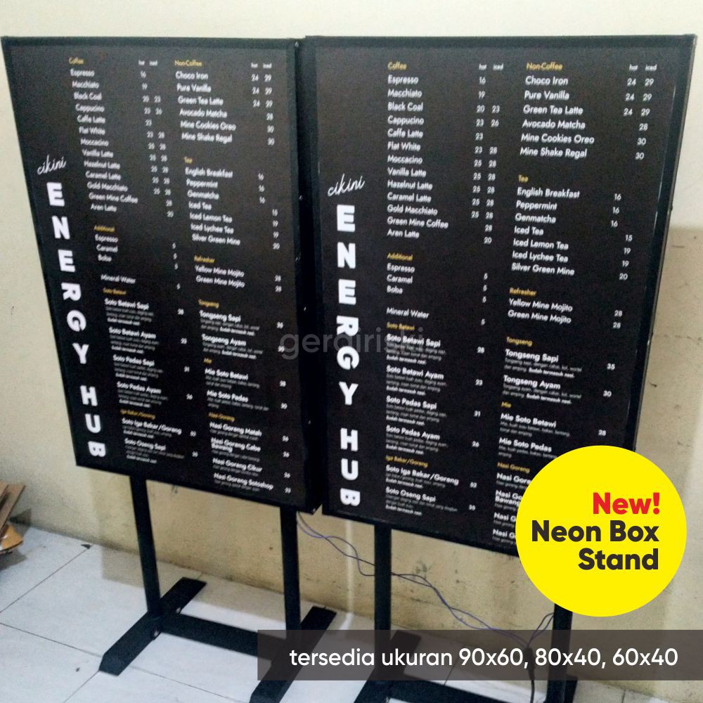 Neon Box 40x60 dengan Stand