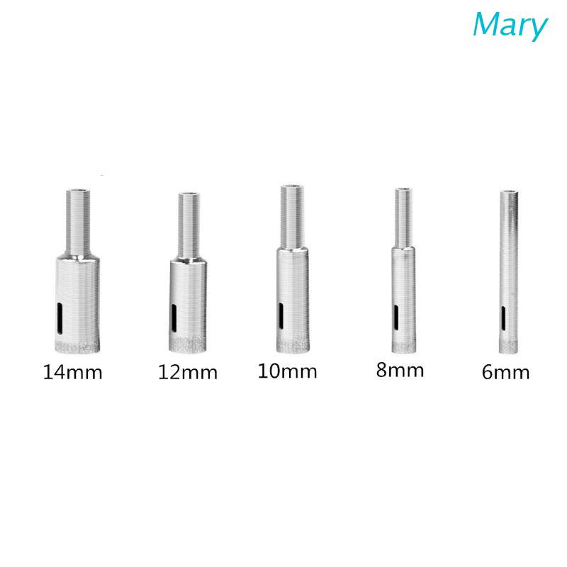 Mary 5pcs Mata Bor Diamond Holeaw 6-14mm Untuk Keramik / Porselen / Kaca / Marmer