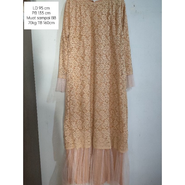 Dress Brukat+Furing Mocca