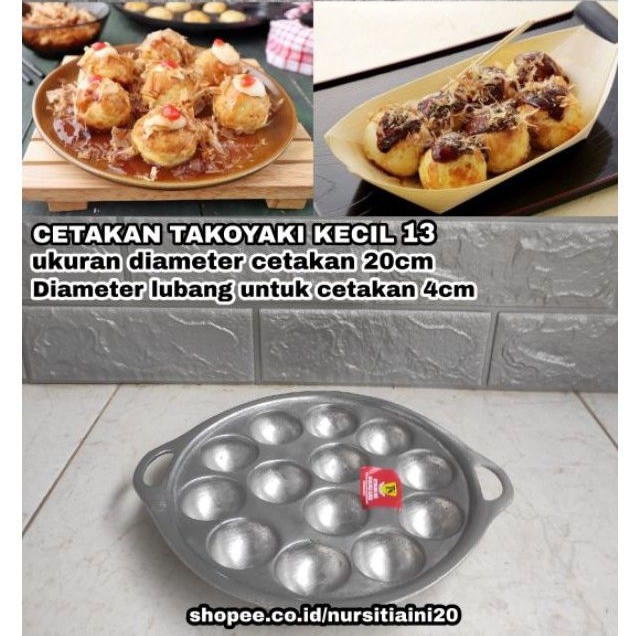 Cetakan kue takoyaki kecil 13 Lubang - Cetakan takoyaki termurah